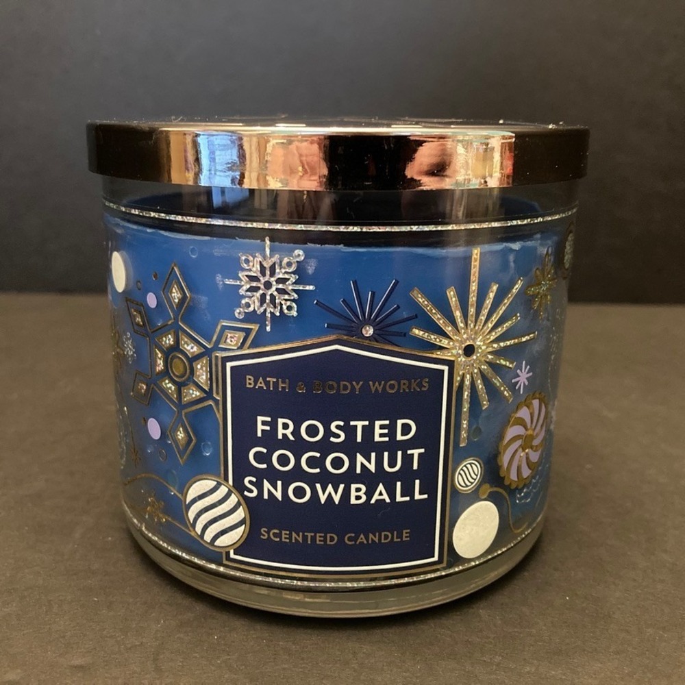 Bath & Body Works Frosted Coconut Snowball‎ 3 Wick Jar Candle 14.5oz NEW
